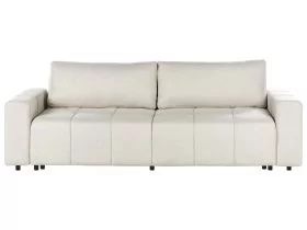 3 Seater Fabric Sofa Bed with Storage Light Beige INNVIK