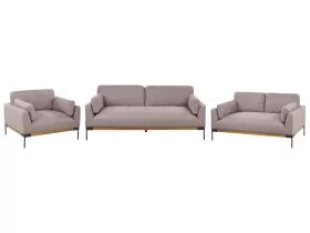 Fabric Living Room Set Taupe SKAVEN