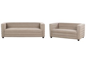 Fabric Living Room Set Taupe HOFN