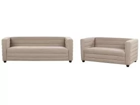 Fabric Living Room Set Taupe HOFN
