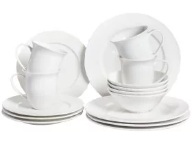 Set of 16 Dinnerware ELDERBERRY Porcelain White
