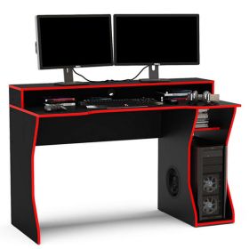Enzo Ergonomic Design Gaming Computer Desk - Black and Red