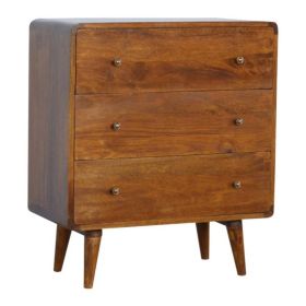 COREY Oak Finish Chest of Drawers - Medium-sized, 3 Drawers