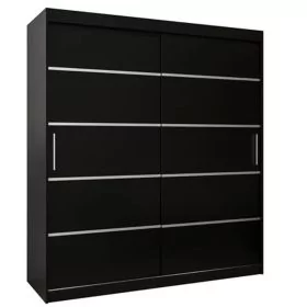 Sliding Wardrobe - VICENZA I 2 Door Wardrobe Black 180cm