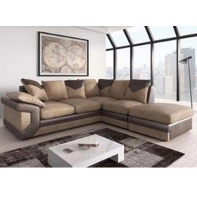 Stirling Corner Sofa Set Left Right Orientation - Brown and Beige