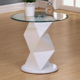 Centralia High Gloss Lamp Table - White