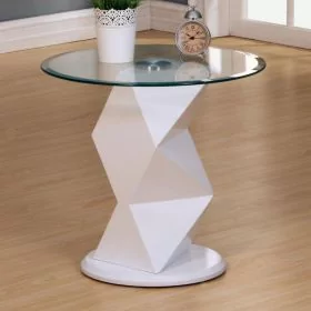 Centralia High Gloss Lamp Table - White