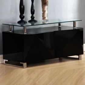 Centralia High Gloss Sideboard with 2 Doors - Black