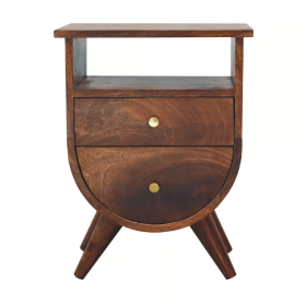Bedside Table - SPLIT Nightstand Chestnut 40cm