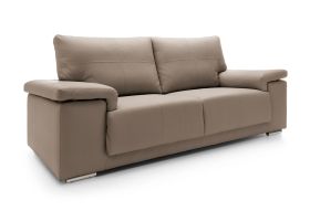 Chelmsford 3 Seater Leather Sofa - Taupe