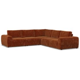 Corner Sofa - GRAZ Fabric 5 Seater Left Hand Facing - Deep Terra