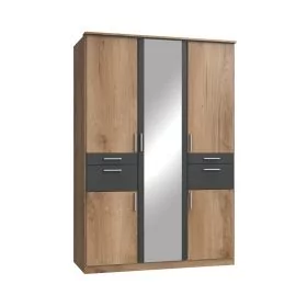 Wardrobe - KODERA 3 Door Wardrobe Oak 135cm