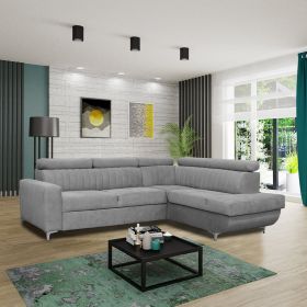 Gloucester Corner Sofabed with Movable Headrests and Storage - Grey