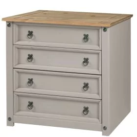 COMPTON Grey Chest of Drawers - Medium-sized, 4 Drawers