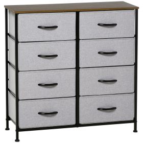 HERON Grey Chest of Drawers - Medium-sized, 8 Drawers