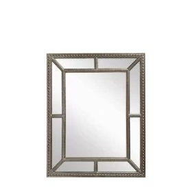 Lithgow Panelled Frame Wall Mirror in Small - Pewter
