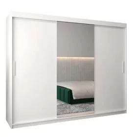 Sliding Wardrobe - TIVERTON I 3 Door Mirrored Wardrobe White 250cm