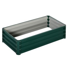 Raised Beds for Garden, Galvanized Outdoor Planters, for Herbs and Vegetables, Use for Patio, Backyard, Balcony, Green
