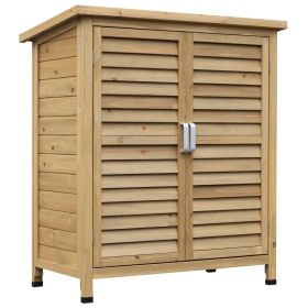 Garden Storage Unit Solid Fir Wood Garage Organisation Sturdy Cabinet Outdoor