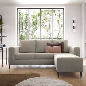 Lincoln Reversible Corner Sofa With Footstool - Sand