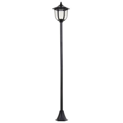 Free-Standing ABS Garden Solar LED Lamp Post - Black