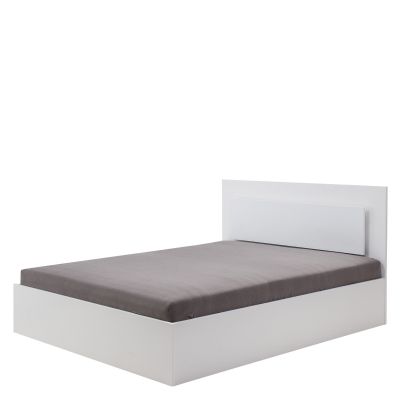 Tuscany High Quality White Gloss Bed with LED - EU Kingsize 