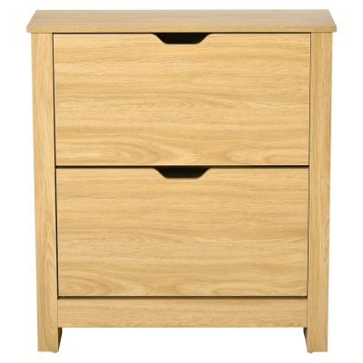 12-Shoe Storage Cabinet 4 Shelves 2 Drawers 4 Protective Legs Modern Stylish Unit Hallway Bedroom Home Furniture Brown