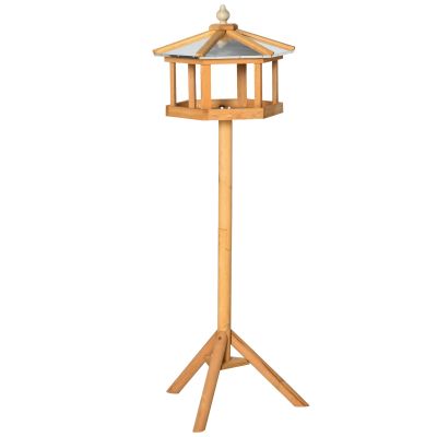 Deluxe Bird Stand Feeder Table Feeding Station Wooden Garden Wood Coop Parrot Stand 113cm High New