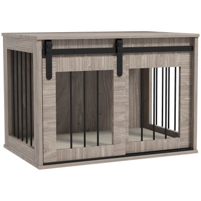 Dog Crate Furniture with Removable Cushion for Medium-Sized Dogs, 80 x 54 x57 cm, Brown