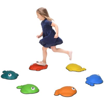 Kinsey 6 Pcs Balance Stepping Stones Kids for Sensory Non-slip Edge - Multi-colour