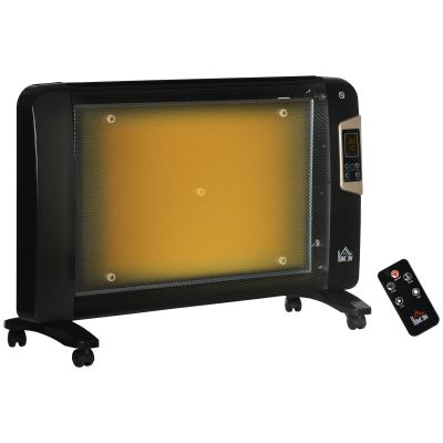 Mica Electric Space Heater, Portable Heater for Home with 2 Heat Settings, living room, study, garage, Adjustable Temperature 15-40°C, Black