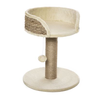 Cat Tree Tower Activity Center Climbing Stand Kitten House Furniture with Scratching Posts Dangling Ball Perch Beige