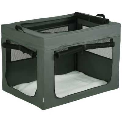 90cm Foldable Pet Carrier, Portable Cat Carrier, Cat Bag, Pet Travel Bag with Cushion for Medium and Large Dogs, Grey