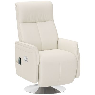 HERON 10-Point Massage Recliner Armchair - Cream