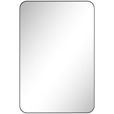 HERON 90 x 60cm Curved Bathroom Mirror - Black