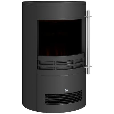 1000/2000W Freestanding Electric Fireplace, Indoor Heater Fire Stove with Log Burner Effect Flame, Thermostat Control