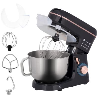 HERON Stand Mixer, 5L Food Mixer for Baking, 6 Speeds and Pulse Setting, 1400W Cake Electric Kitchen Mixer, Black