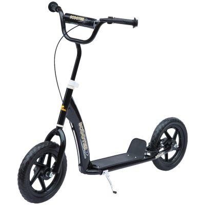 Teen Push Scooter Kids Children Stunt Scooter Bike Bicycle Ride On 12" EVA Tyres, Black