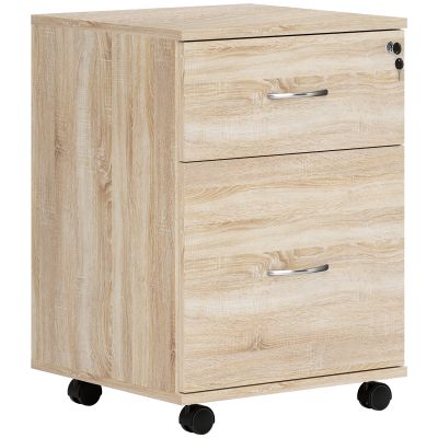 HERON Two Drawer Lockable Filing Cabinet - Wood-Effect