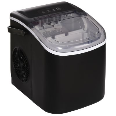 Portable Ice Cube Maker Machine with Ice Scoop and Basket - Black