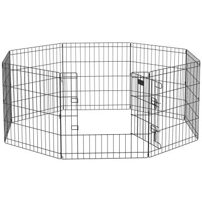 8 Panel Dog Playpen Puppy Pen Rabbits Guinea Metal Crate Pet Cage Run Indoor Outdoor, 61x61 cm