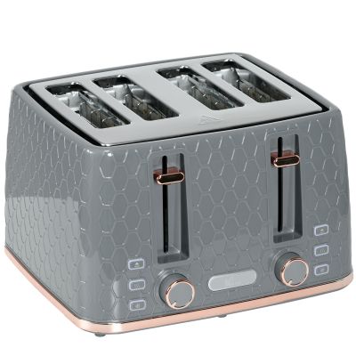HERON Four-Slice Honeycomb Toaster - Grey