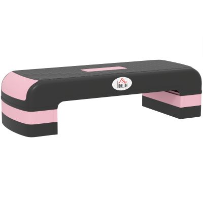 HERON Aerobic Step with 3-Level Adjustable Heights - Black/Pink