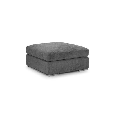 Cantrell Soft Chenille Fabric Footstool - Grey