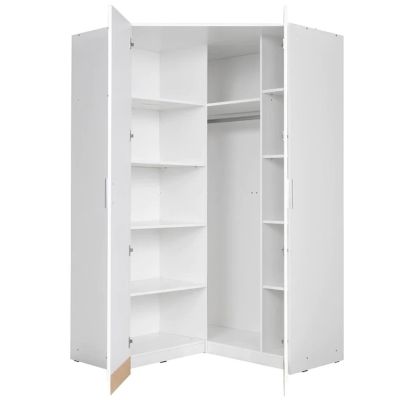 Corner Wardrobe - MANISTA VI 2 Door Wardrobe White 117cm