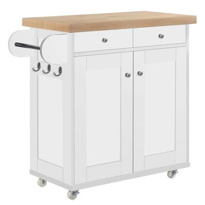Portland Portable Kitchen Island Unit - White
