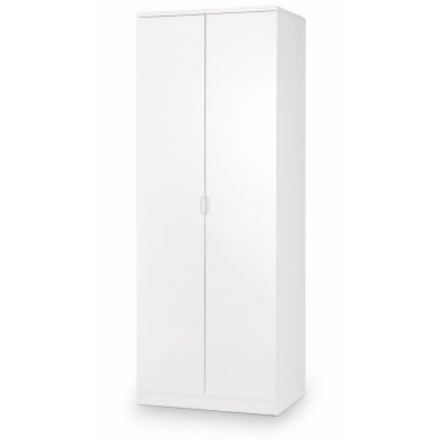 Wardrobe - MONTROSE 2 Door Wardrobe White High Gloss 74cm