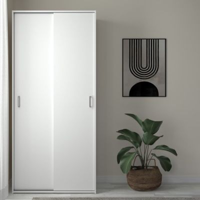 Sliding Wardrobe - SUFFOLK 2 Door Wardrobe White 77.6cm