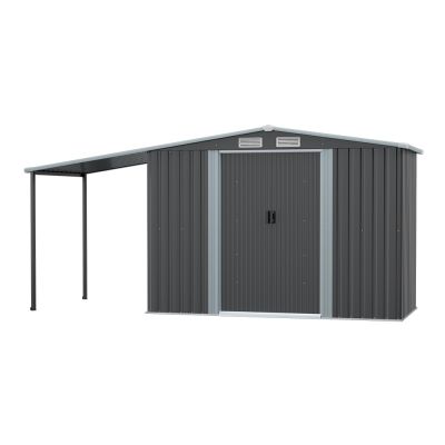 Outdoor Metal Storage Shed with Lean-to