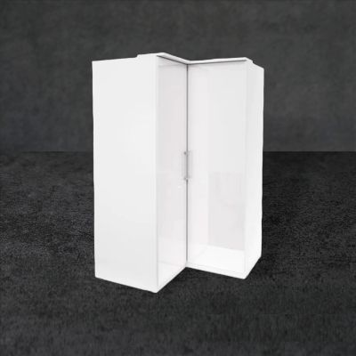 Corner Wardrobe - OPULENT 2 Door Wardrobe White 109cm